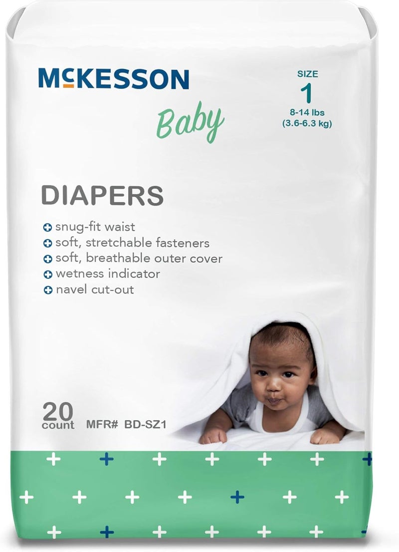 McKesson Baby Diapers Size 1 8 lbs to 14 lbs 20 Count 1 Pack - Image 2