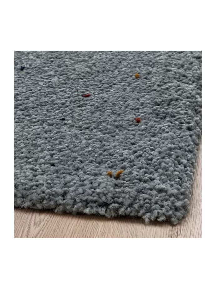 Rug, high pile, light grey turquoise dotted, 160x230 cm