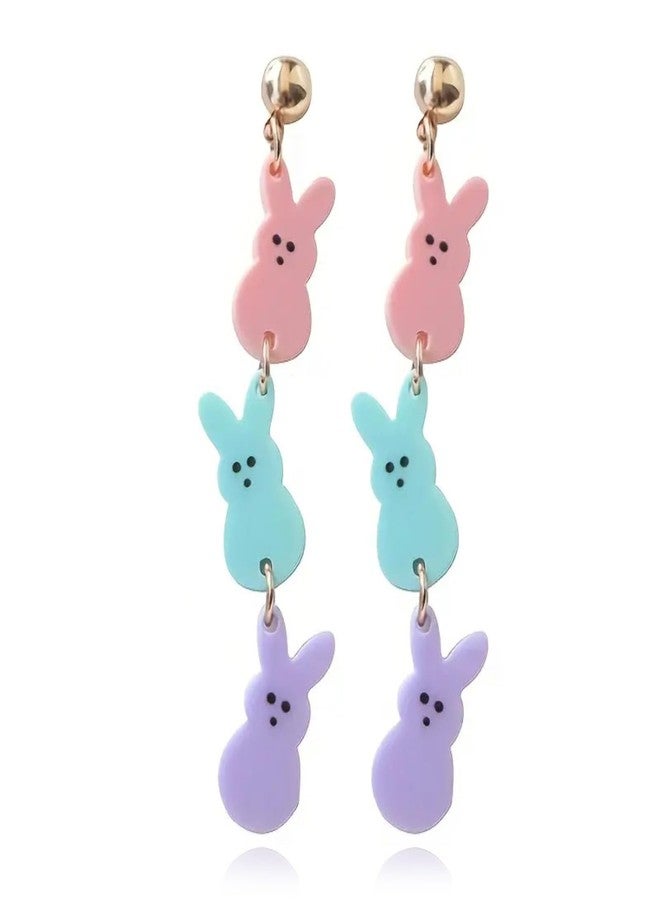 Dcfywl731 Easter Earrings for Women Cute Bunny Rabbit Peeps Earrings Spring Jewelry Easter Basket Stuffers Gifts Party Accessories - Image 1