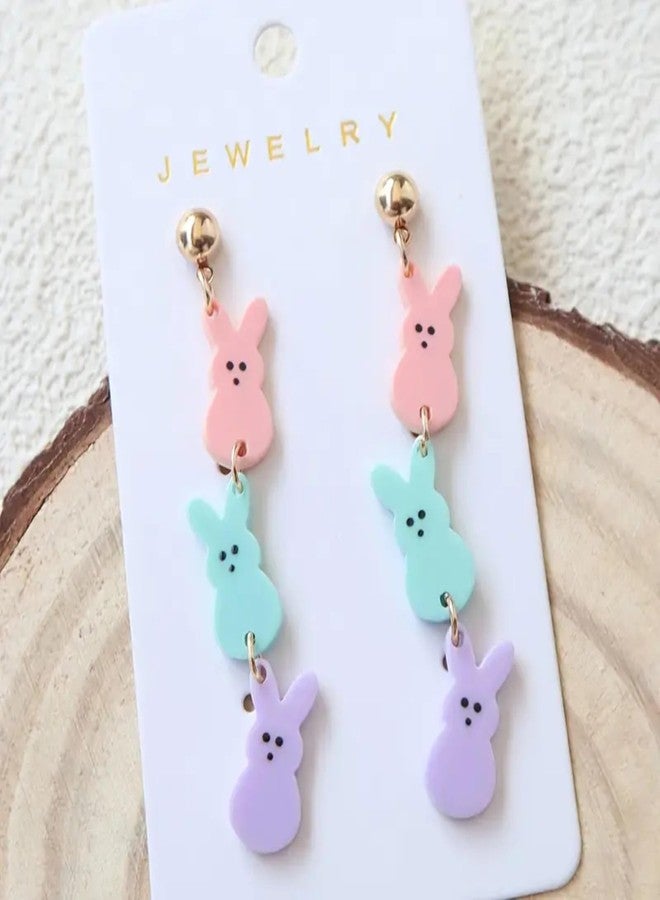 Dcfywl731 Easter Earrings for Women Cute Bunny Rabbit Peeps Earrings Spring Jewelry Easter Basket Stuffers Gifts Party Accessories - Image 2