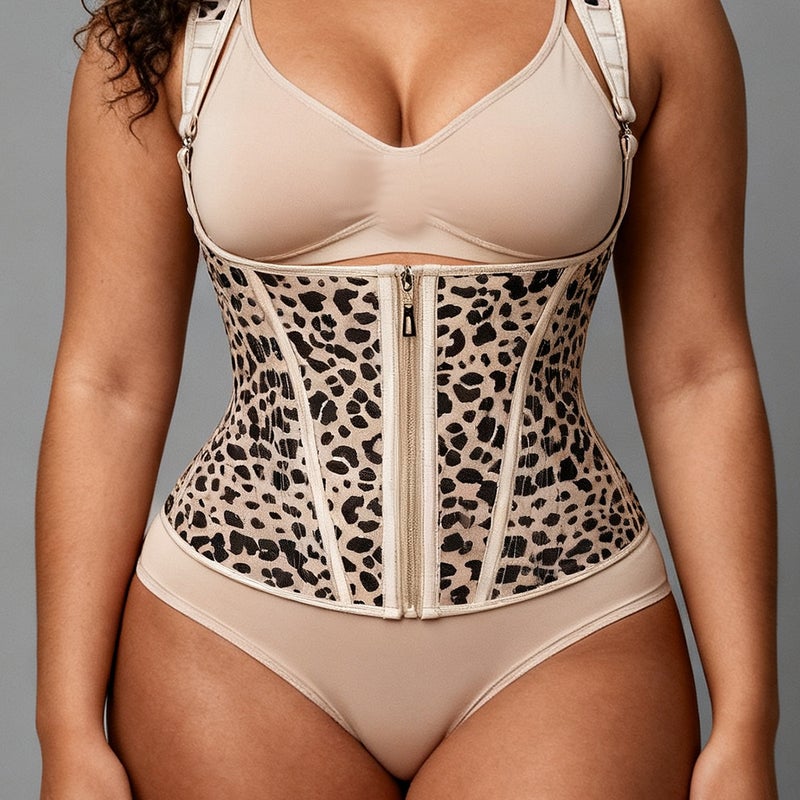 توب تشكيل الخصر الضيق ذو سحاب مزدوج الطبقات من ستيل بون، تحكم في البطن، سترة تشكيل الجسم من اللاتكس - Image 3