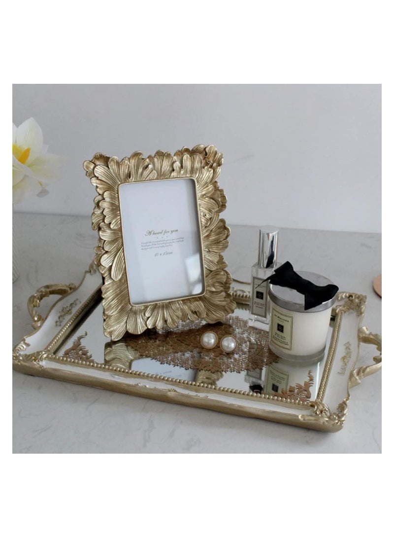 Vintage Picture Frame 4x6" Golden feather Antique Photo Frame for Desktop Display and Wall Mount Home Decor, Photo Gallery, Art - Image 5