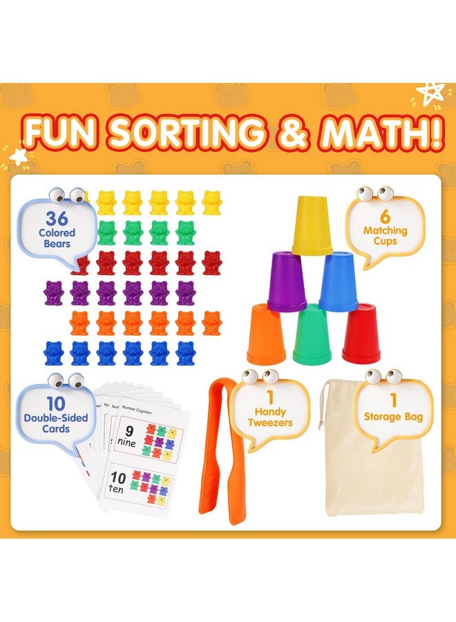 Bmag Counting Bears with Matching Sorting Cups, Preschool Learning Toys Color Recognition and Math Learning Games, STEM Educational Toy Gift for Kids Age 3 4 5 Year Old Boys Girls - Image 5