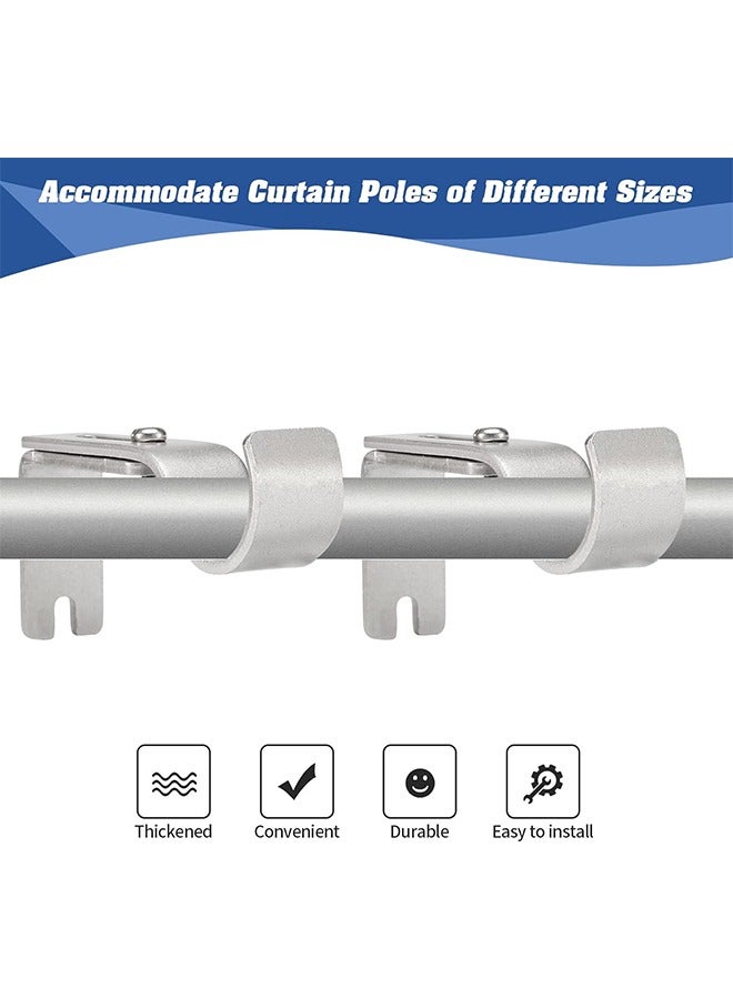 2 Pcs Adjustable Curtain Rod Brackets for Adjustable Premium Rod Bracket for Walls Curtain Rod Holder Window Curtain Rod Support Hanger Heavy Duty Curtain Rod Brackets Holders (Silver) - Image 2