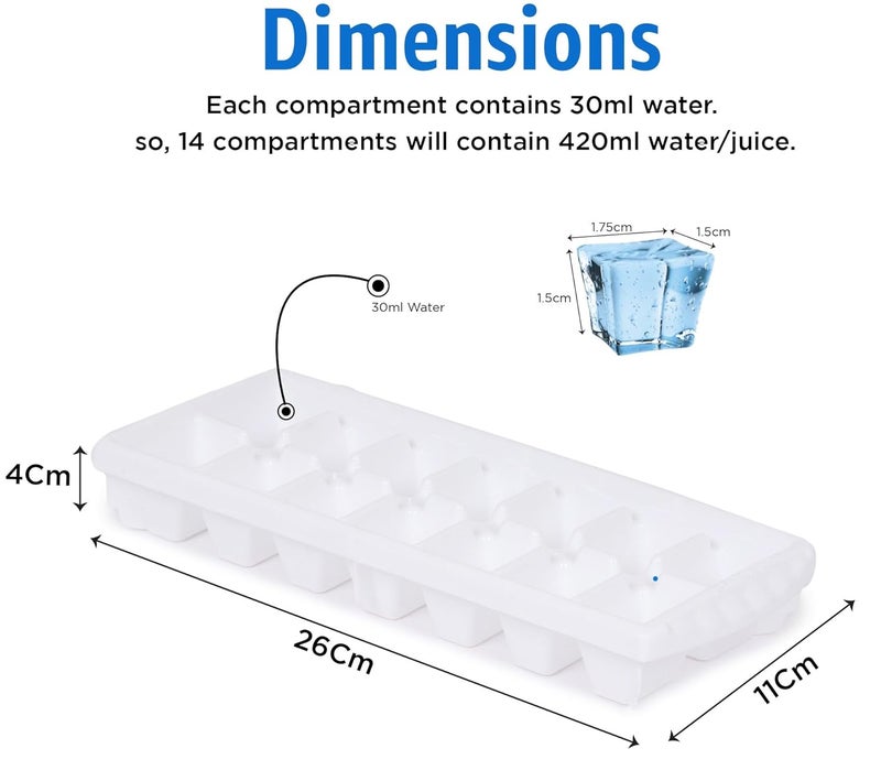 Aashu Ice TrayIce Cube TrayIce Tray for Freezer WhiteSet of 6 pcs - Image 4