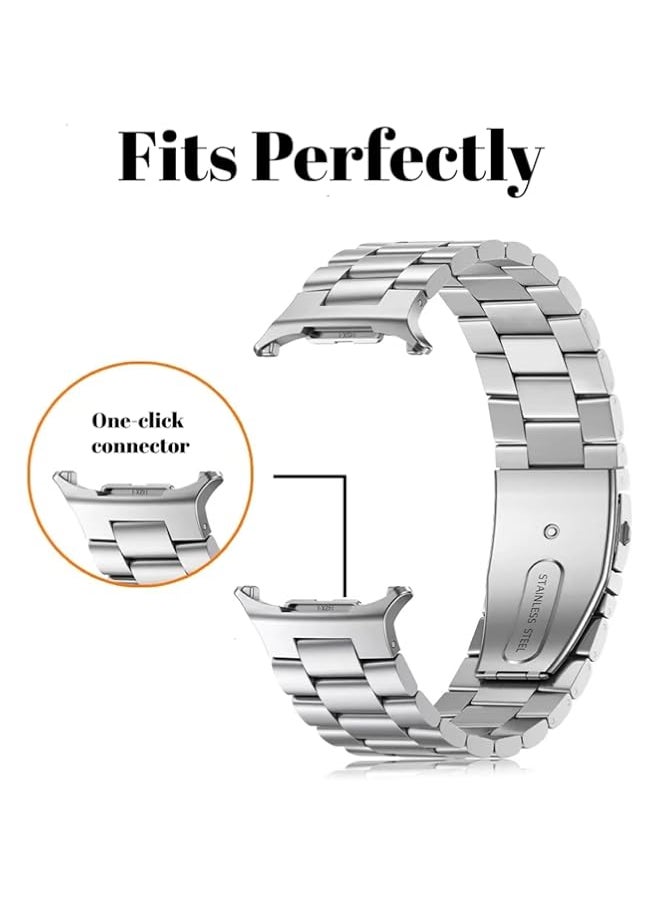 Generic - Vurtboly One Click Band Compatible with Samsung Galaxy Watch 7 Ultra, Classic Business Style Stainless Steel Metal Watch Band with Double Fold Clasp Upgrade Strap for Galaxy Watch 7 Ultra - Image 1