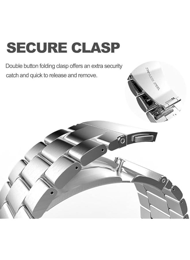 Generic - Vurtboly One Click Band Compatible with Samsung Galaxy Watch 7 Ultra, Classic Business Style Stainless Steel Metal Watch Band with Double Fold Clasp Upgrade Strap for Galaxy Watch 7 Ultra - Image 1