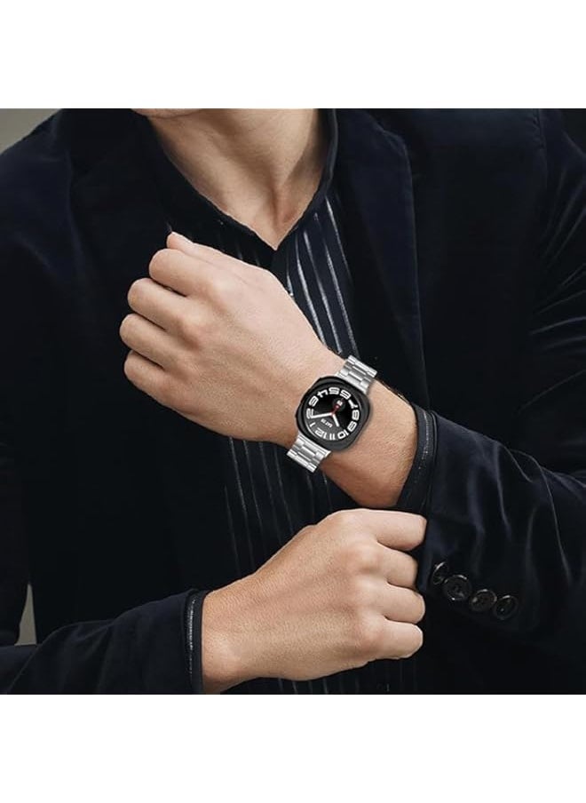 Generic - Vurtboly One Click Band Compatible with Samsung Galaxy Watch 7 Ultra, Classic Business Style Stainless Steel Metal Watch Band with Double Fold Clasp Upgrade Strap for Galaxy Watch 7 Ultra - Image 1