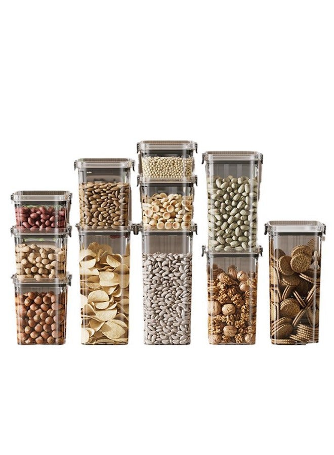 JCB CHIC 11 Pack Extra Large Airtight Food Storage Containers with Lids , BPA Free Plastic Dry Food Canisters For Cereal, Flour,Sugar, Kitchen Pantry Organization and Storage(2pcs 460ml+2pcs 700ml+2pcs 900ml+2pcs 1300ml+ 3pcs 1800ml) - Image 1