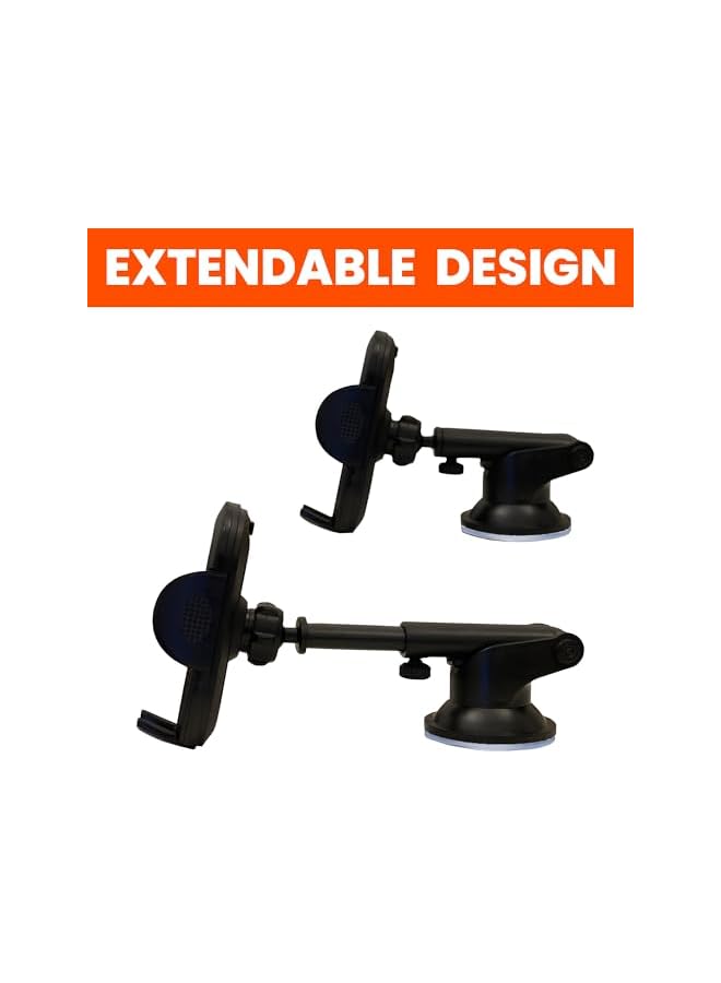 Car Phone Holder, Mobile Holder for Car Dashboard Windshield with 360 Degree Rotation & Powerful Suction Cup, Car Mount for Mobile iPhone 13/14/15 Pro Max Galaxy S22/S23/S24 Ultra, etc