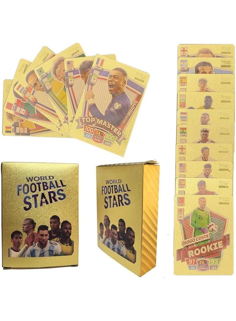 Toyland Football Star Cards Deck Box, World Cup 2022 Players Sticker Collection Pack of 55 Stickers (Gold) - Image 1