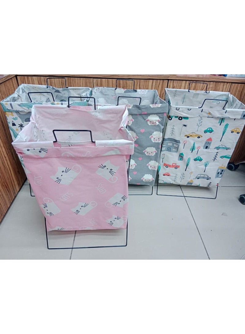 Water Proof Three Grid Laundry Organizer Bag Dirty Laundry Basket Folding Laundry Basket Household Storage Clothes Basket Random design  - Image 1
