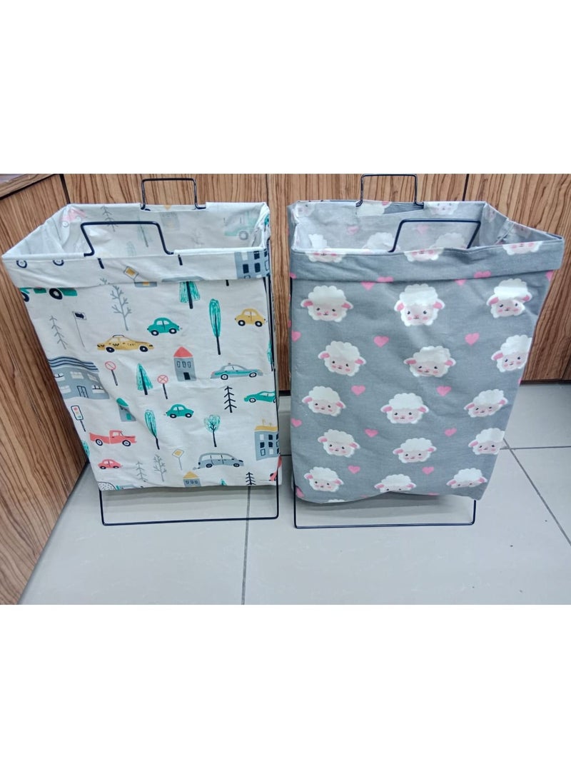 Water Proof Three Grid Laundry Organizer Bag Dirty Laundry Basket Folding Laundry Basket Household Storage Clothes Basket Random design  - Image 3