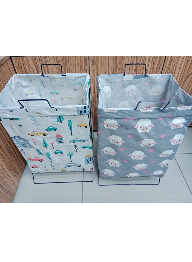 Water Proof Three Grid Laundry Organizer Bag Dirty Laundry Basket Folding Laundry Basket Household Storage Clothes Basket Random design  - Image 2