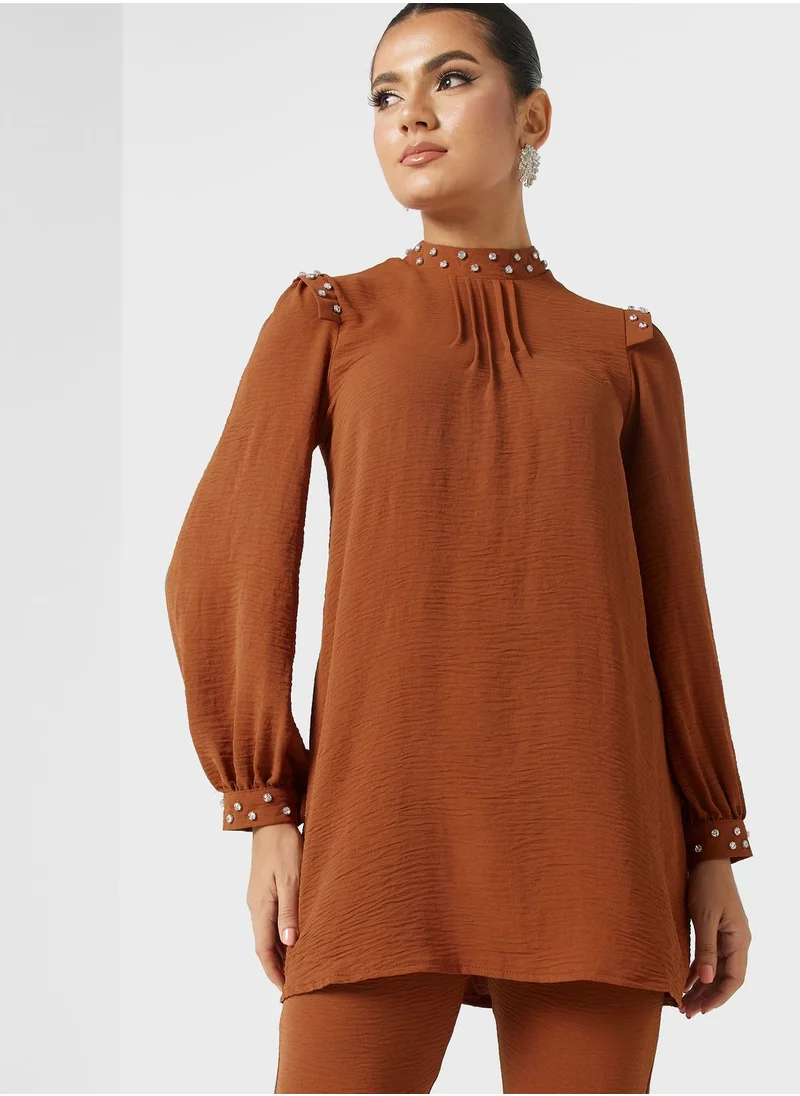 Khizana Embellished Detail Tunic & Pant Set
