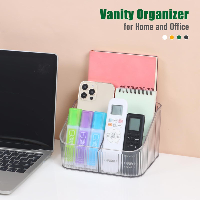 OSteed Clear Makeup Brush Holder & Organizer for Vanity, Bathroom Countertop - 5 Cup Toiletry Organizer, Storage & Display for Skincare, Perfume, Hairbrush, Sunglasses & Desk Accessories - Image 5