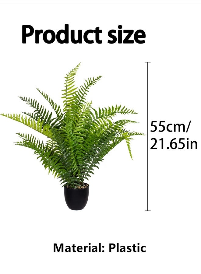 Kutis 1-Piece Artificial Plant with Pot For Home Garden Decor Green/Black  Plastic 55 cm. - Image 5