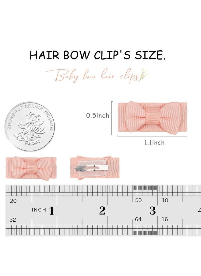 CELLOT - 60Pcs Baby Hair Clips 1.2" Tiny Baby Bows Snap Hair Clips For Thin Hair Grosgrain Ribbon Hair Bows Clips For Baby Girls Toddlers Infant In Pairs - Image 1