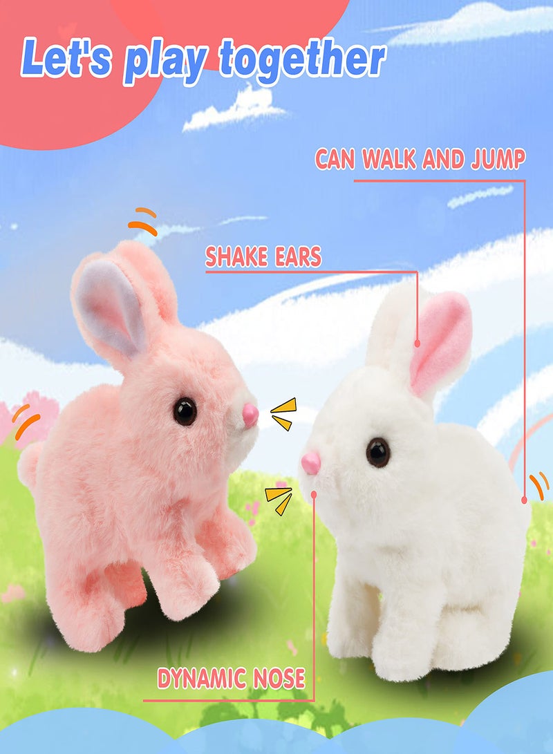Zikra Interactive Electronic Pet, Hopping Rabbit Plush Bunny Toy with Sounds Movements Animated Walking Wiggle Ears Twitch Nose Gift for Toddlers Birthday, Stuffed Animal Electric Gift - Image 3