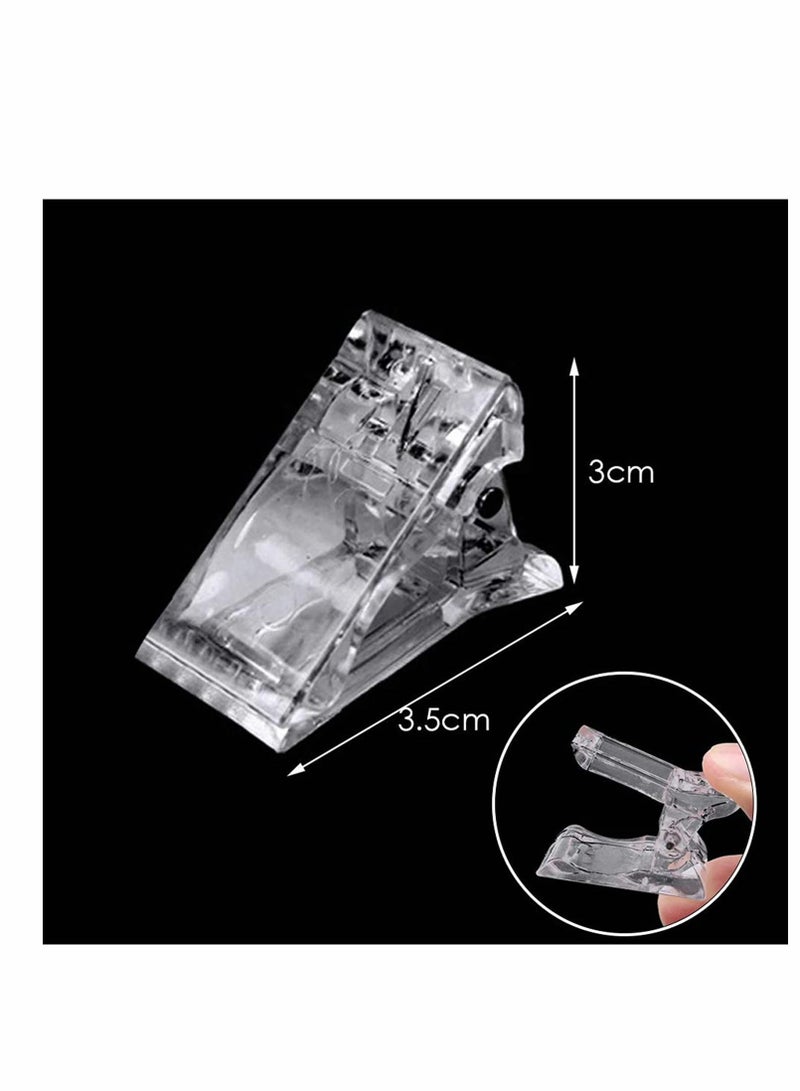 NIBEMINENT Poly Gel Quick Building Nail Tips Clip, with 100 Pcs Moulds for Polygel Extension Set Clip Clamp UV LED Builder DIY Manicure 10 pcs - Image 3