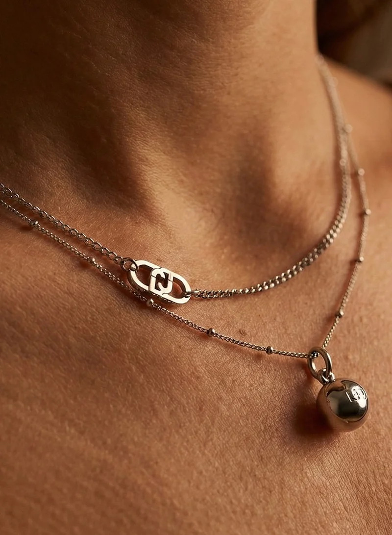 ليو جو قلادة لي جو أليور فضية