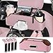 Sancaral Car Rear Backseat Extra Multifunctional Drink Cup Holder Organizers with Tissue Storage Box Organizer Hooks for Car Seat Back Pink - Image 2