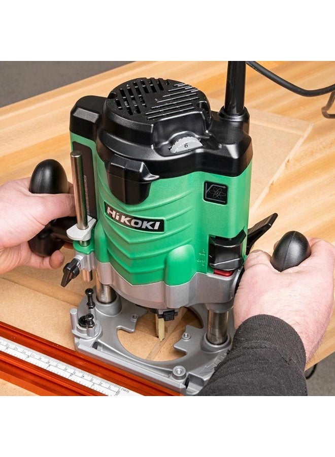 Hikoki موجه M12VEE6Z، 12 مم (1/2") كوليت، محرك 2000 واط، 5.3 كجم، سرعة متغيرة – موجه غاطس ثقيل للاستخدام المهني في النجارة - Image 2