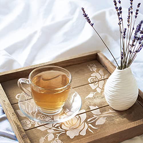 G GSS Designs Corner Flower Rose Stencil - Reusable Stencils For Painting On Wood Canvas Wall Furniture - Mylar Stencil For Crafts And Decorations 12X12 Inch - Image 3