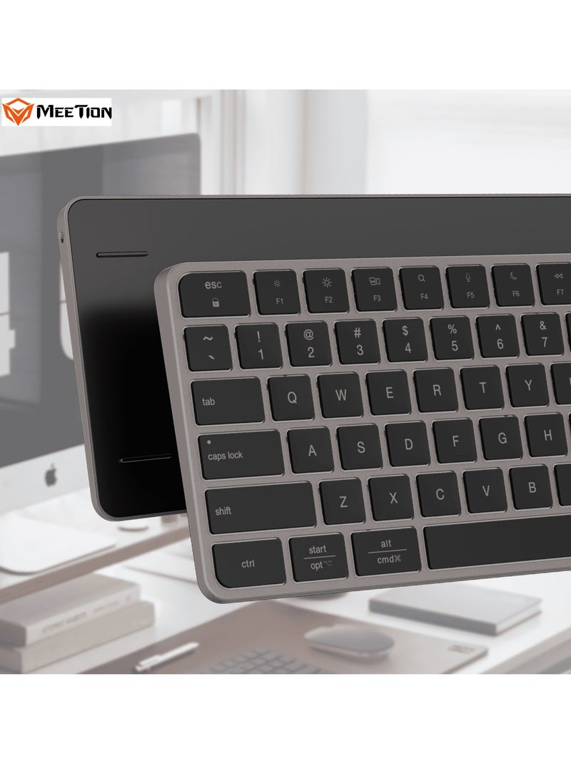 MEETION Full Keys 2.4G and Bluetooth Three Modes Keyboard ikey K230 Scissor Key Switch Keycaps With a 109 Key Full-Sized Layout Ultra-Slim Dual Mode Wireless Keyboard (English+Arabic, Black) - Image 4