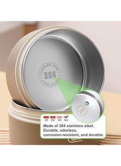 TOMSHOO Kids Thermal Bento Lunch Box Set for School, Insulated Lunch Containers With Bag,3 Separate Stackable Lunch Container, Microwaveable Lunch Box Bento Box for Adults & Kids (3-Layer, Coffee)  - Image 2