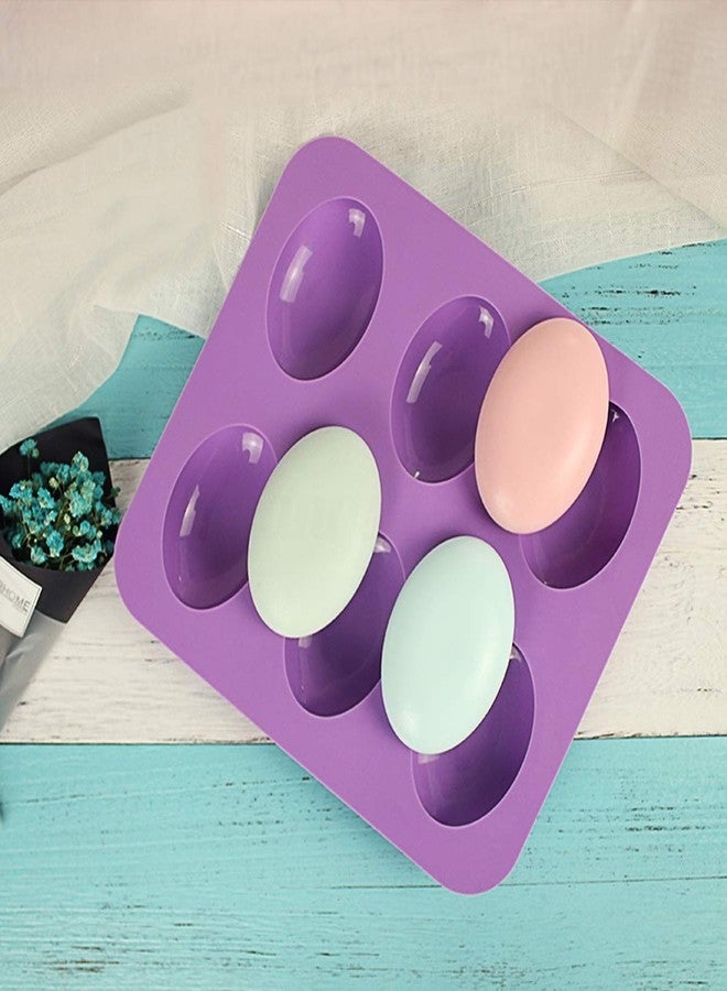 CPEX Silicone 6 Cavity Non Stick Egg Shape Soap Cake Chocolate Candy Muffin Bakeware Mould(Multicolor) - Image 2
