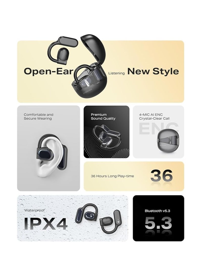 3 Loop- XEOE01 : Bluetooth Open-ear Earbuds, Clear Calls & Sound with 4 Mics, ENC Noise Cancellation, Long Battery life 36 hours, Wireless earphone, IPX4 Water resistant, 1 Year Warranty  - Image 2