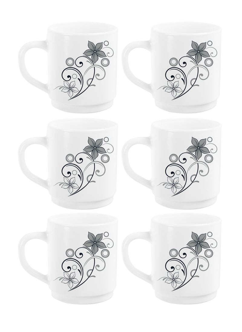 Roma Opalware Mug and Tray 6-Piece Set, 300 ml Capacity, Camber Black - pzsku/Z815FEF9C9F30B3A76474Z/45/_/1734006263/0c97c40e-cf0c-46ce-8e98-318a39654624