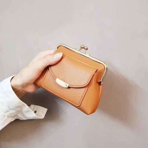 Lavogel Coin Purse With Credit Card Slot, Kiss Lock Coin Purse for Women, Large Capacity Coin Pouch, Change Purse Cute Car Coin Holder for Women (2-Brown) - Image 5