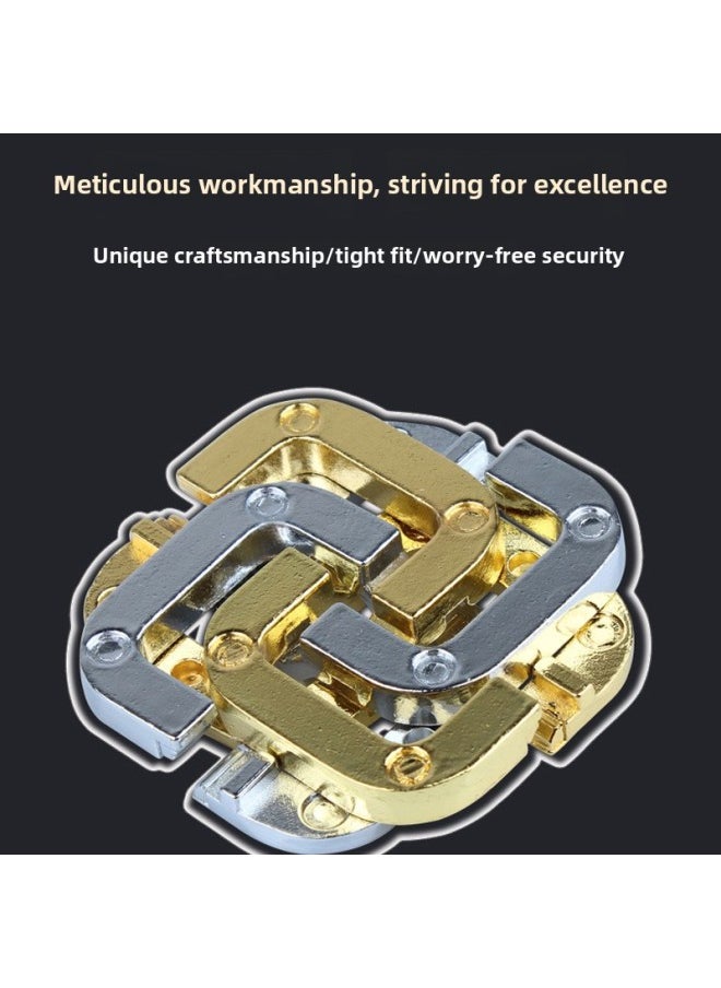 Today's Collar High Quality Metal Luban Lock Difficulty Unlock Nine Series Toy Puzzle Intelligence Metal Full Set Luban Lock-Color:Six-piece Set B