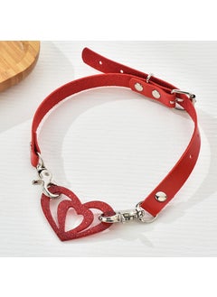 Acetate Heart Choker Necklace in Quad ColorsLove Leather Collar Red Heart Love Leather Collar Red Heart