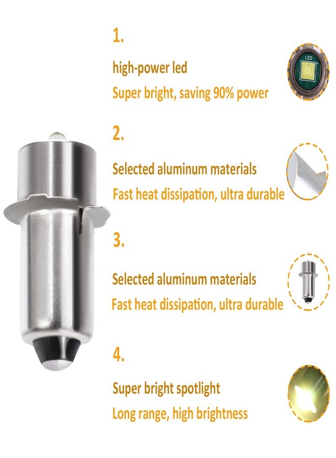 Podoy 3w 18v LED Upgrade Bulb for Compatible with Ryobi P704, P703, P700 Replace 780287001 Flashlight Bulb with White Light (2 Pack) - Image 5