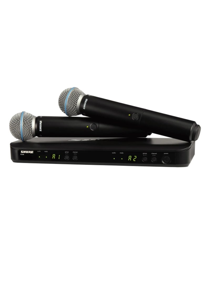 Shure Dual Handheld Wireless Microphone System BLX288UK/Beta58X-K14 Black  - Image 1