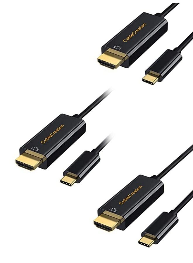 CableCreation Usb C To Hdmi Cable 6 Ft 3 Pack Usb Type C To Hdmi Cable Compatible With Macbook Pro 2020 2018 Macbook Air Ipad Pro Mac Mini 2018 Xps 15 Galaxy S22 S20 S10 Black - Image 1