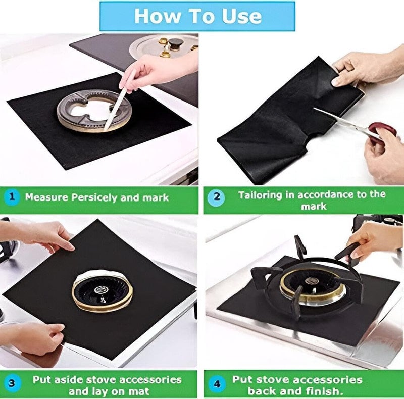Gas Stove Burner Covers, Non-Stick, Reusable, Easy to Clean, Made of Durable Food Grade Materials, Protects Stove Top from Dirt and Scratches, Stylish and Stylish Design, Fits Most Gas Stoves, - Image 2