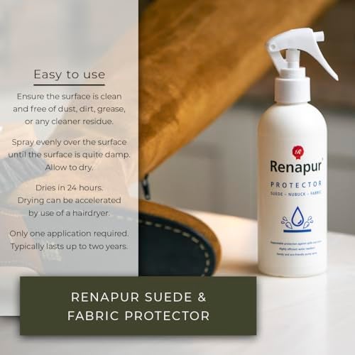 Renapur Suede, Nubuck, Fabric Waterproofing/Stain Protection — Eco-Friendly, Non-Toxic, for Shoes, Boots, Trainers & Clothing (8.5 fl.oz) - Packaging May Vary - Image 3