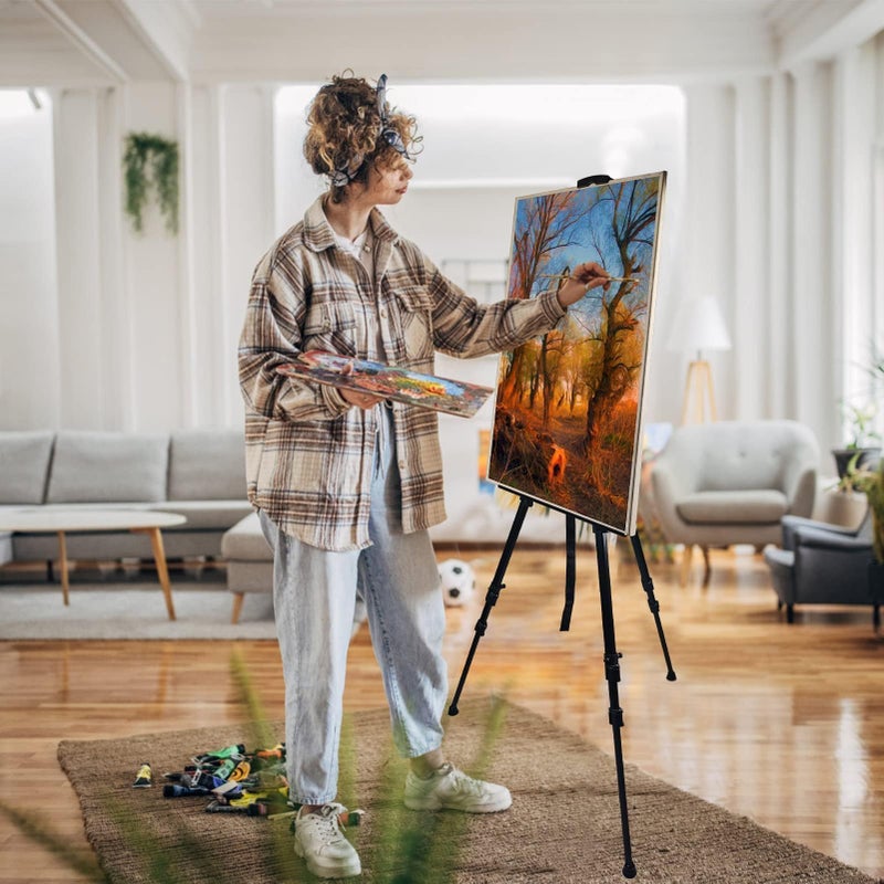 Ns Jymb Art Painting Display Artist Easel Stand,Ns Jymb Portable Metal Adjustable Easels for Painting Canvases Height from 17 to 66 Inch - Carry Bag for Table-Top/Floor Displaying and Wedding Signs - Black - Image 4