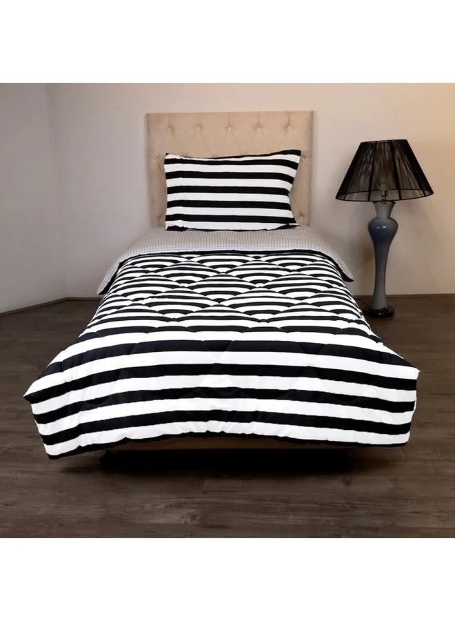 Home Box Malta 2-Piece Striped Printed Cotton Single Comforter Set 220 x 135 cm