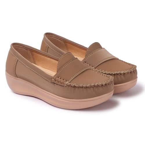 ZaySoo Loafers for Women Slip On Comfort Leather Tassel Dress Shoes (Grey, UK Footwear Size System, Adult, Women, Numeric, Medium, 5) - Image 1