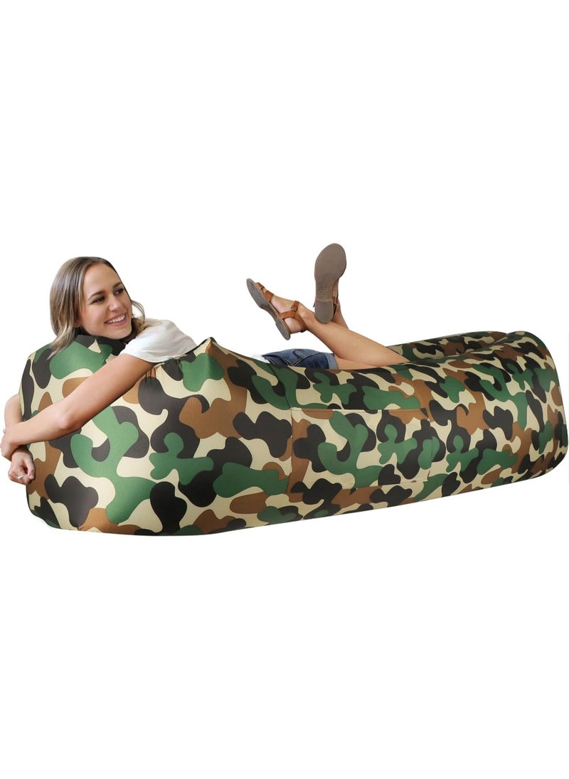 Meetion Inflatable Lounger Air Sofa Hammock-Portable,Water Proof& Anti-Air Leaking Design-Ideal Couch for Backyard Beach Traveling Camping Picnics & Music Festivals  - Image 1
