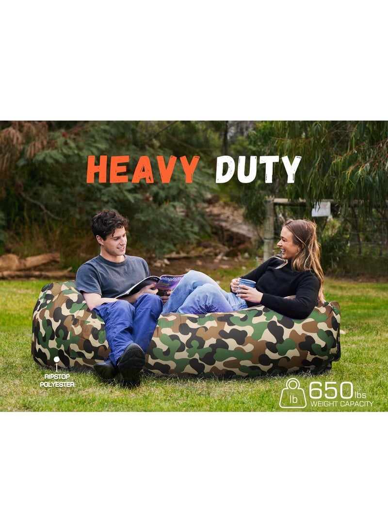 Meetion Inflatable Lounger Air Sofa Hammock-Portable,Water Proof& Anti-Air Leaking Design-Ideal Couch for Backyard Beach Traveling Camping Picnics & Music Festivals  - Image 4