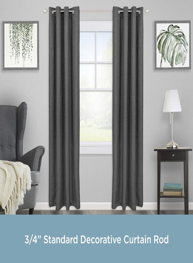 Kenney KN80102 Mercer Ball End Standard Decorative Window Curtain Rod, 36-66" Adjustable Length, Brushed Nickel Finish, 3/4" Diameter Steel Tube - Image 2