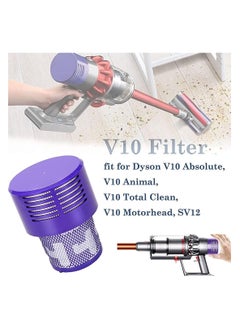 جنرال فلترات استبدال، فلتر استبدال V10 لجهاز Dyson V10 Cyclone، رقم قطعة الغيار 969082-01، 3 فلاتر وفرشاة للتنظيف  - Image 3