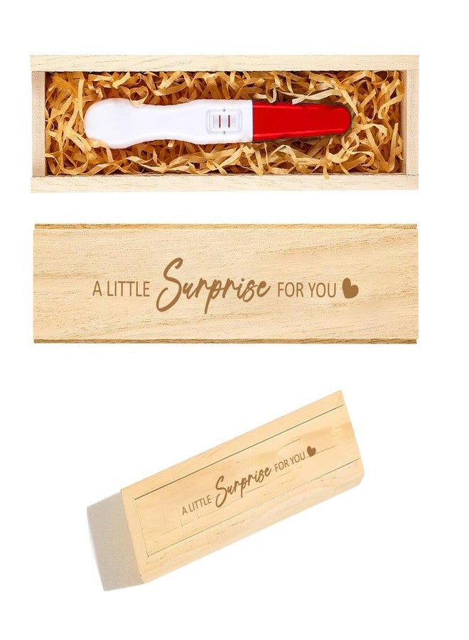 FREEBLOSS Pregnancy Annoucement Pregnancy Test Keepsake Box Baby Reveal to Husband Baby Reveal for Husband, "A Little Surprise" Style - Image 1