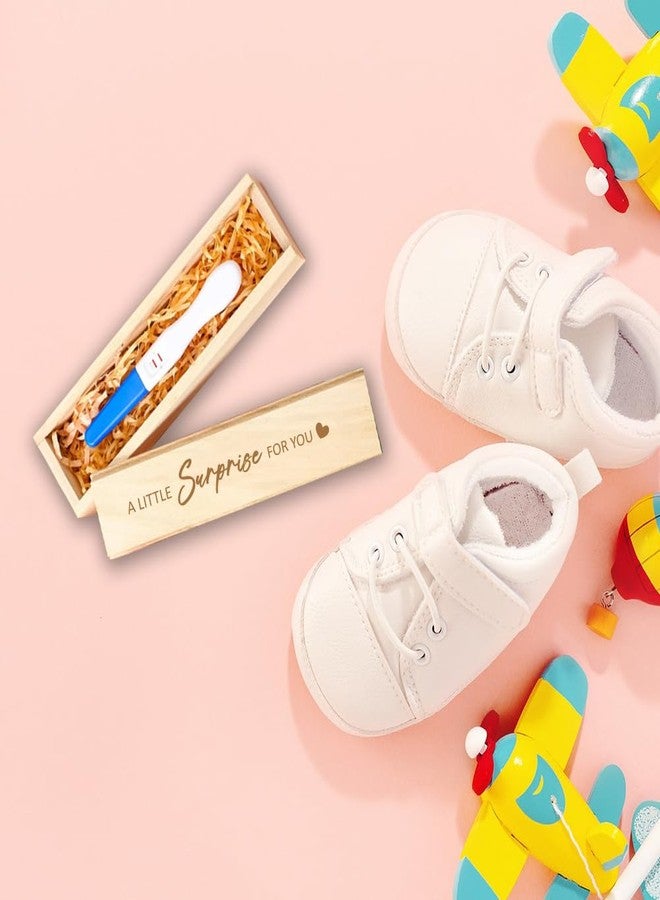 FREEBLOSS Pregnancy Annoucement Pregnancy Test Keepsake Box Baby Reveal to Husband Baby Reveal for Husband, "A Little Surprise" Style - Image 4